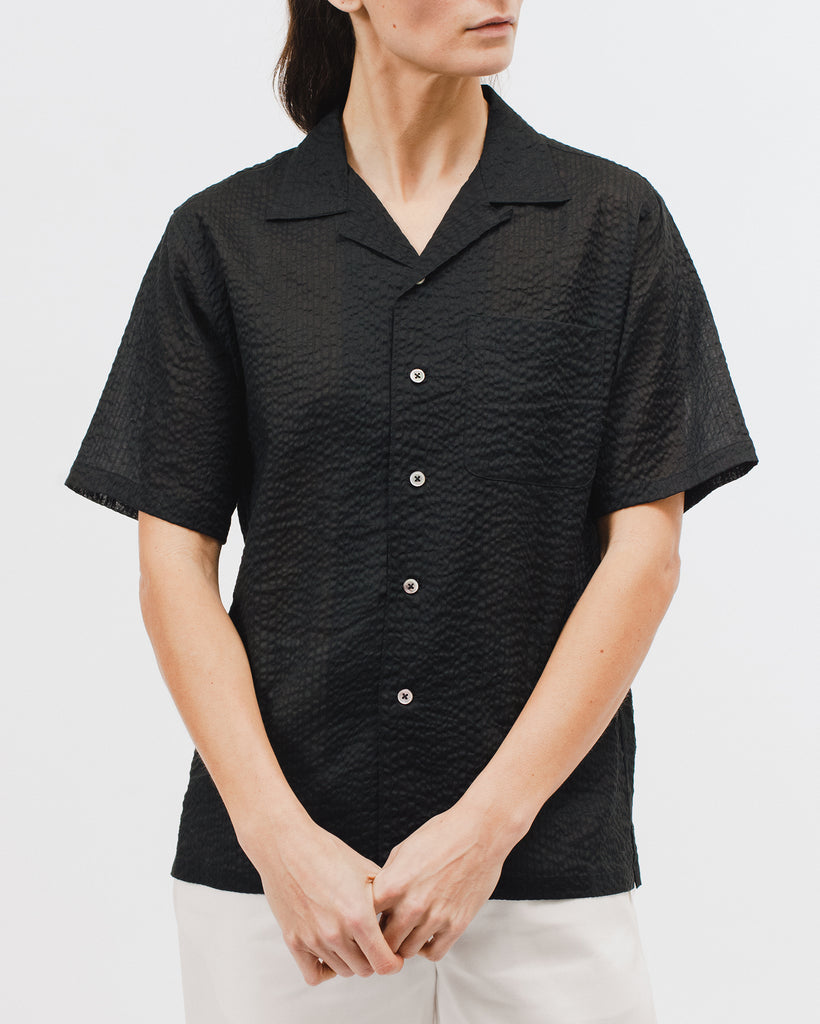 Crepe SS Shirt - Black - [product _vendor]