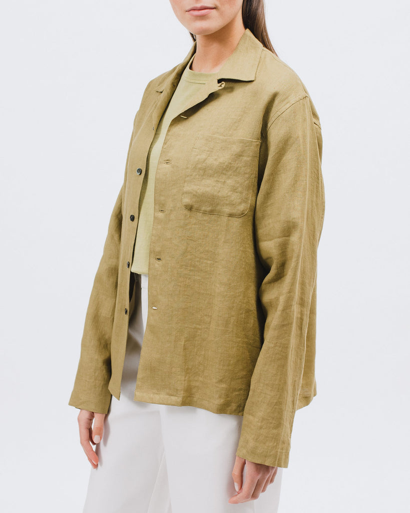 Linen LS Shirt - Olive