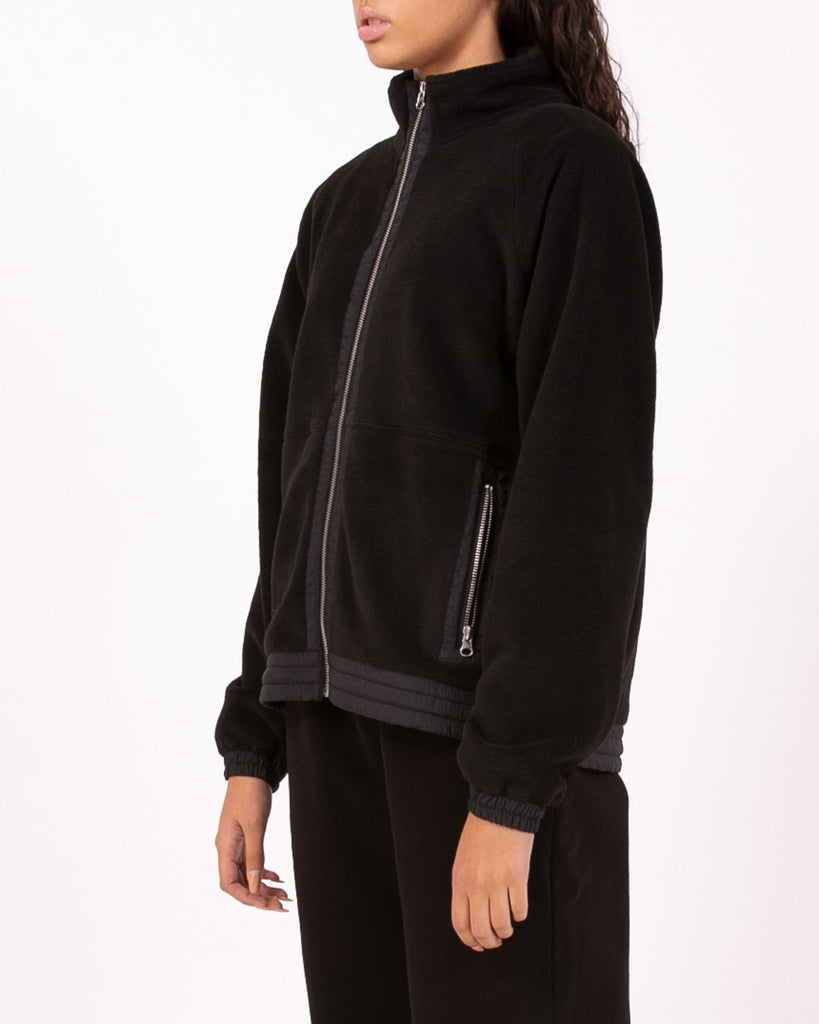 Mock Zip Fleece - Black