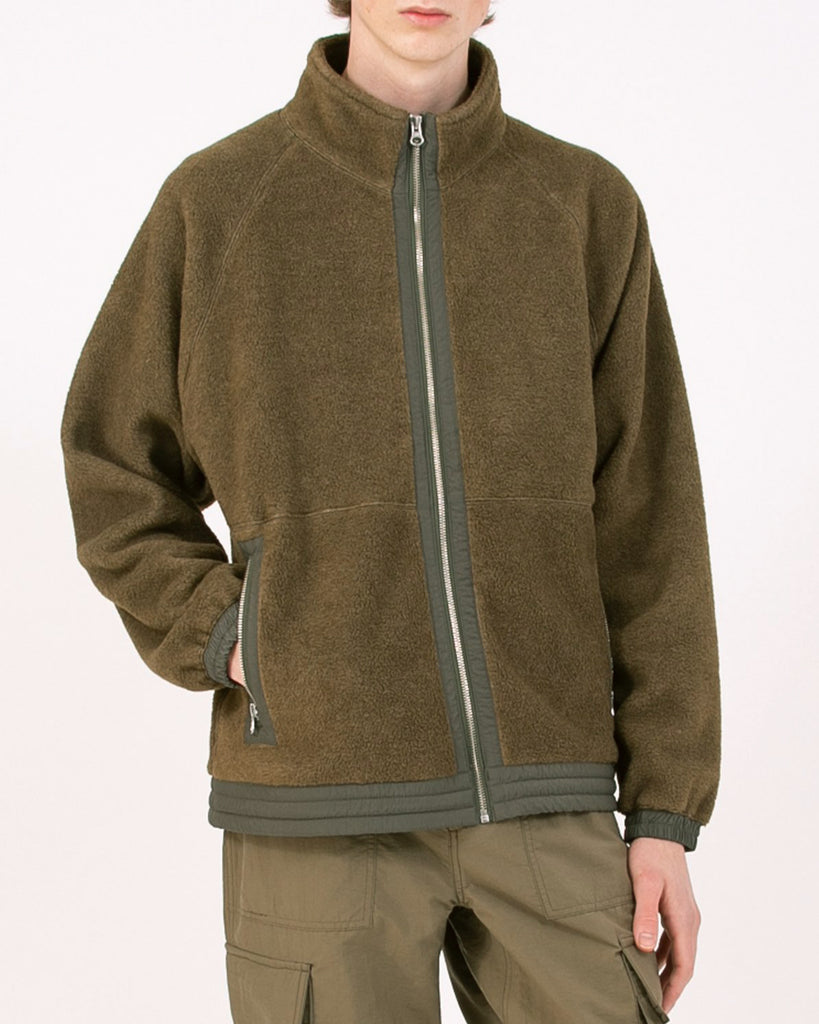 Mock Zip Fleece - Moss
