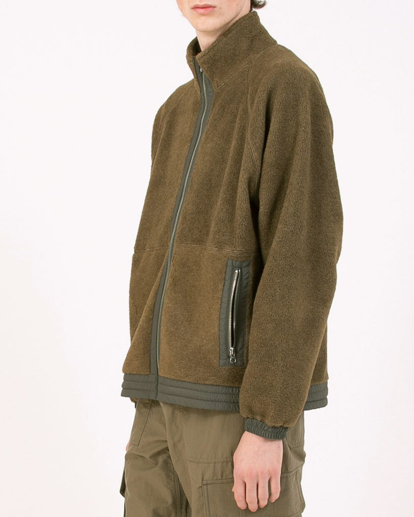 Mock Zip Fleece - Moss