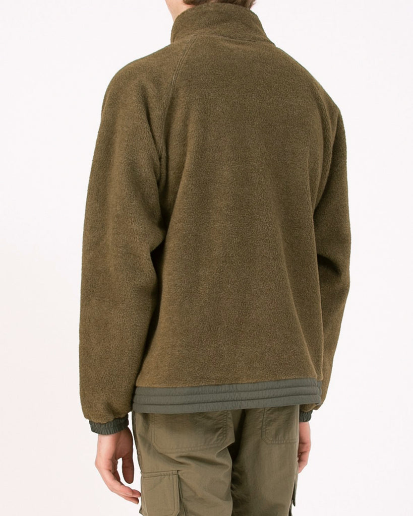 Mock Zip Fleece - Moss
