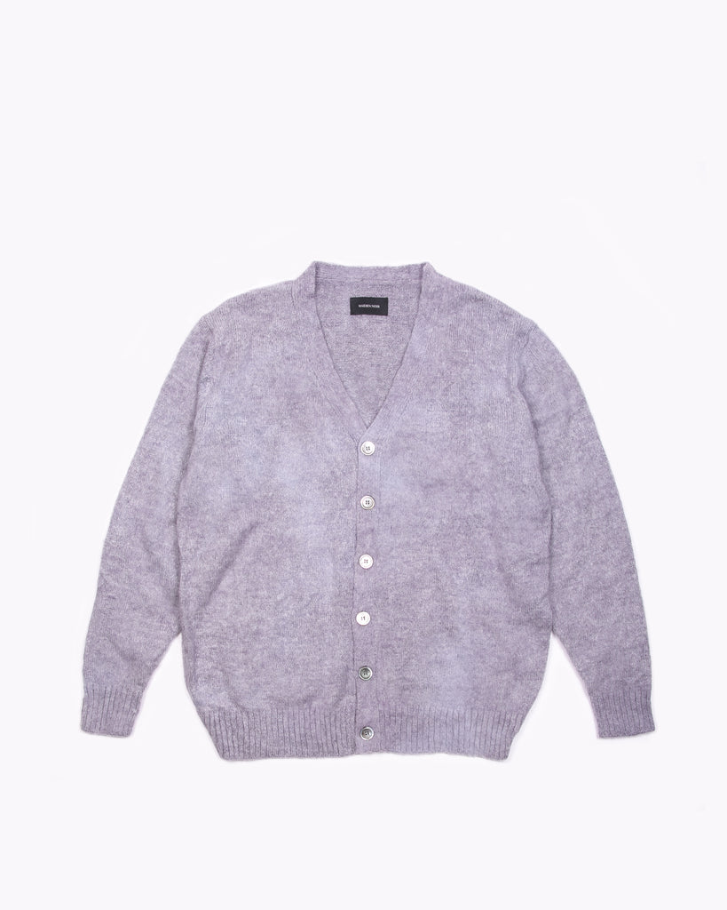 Mohair Dyed Cardigan - Purple Ash Dyed