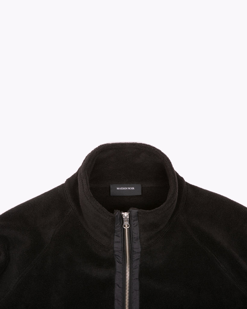 Mock Zip Fleece - Black