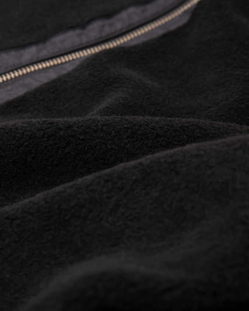 Mock Zip Fleece - Black