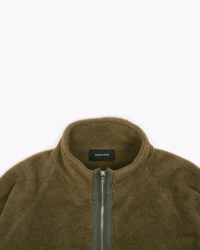 Mock Zip Fleece - Moss