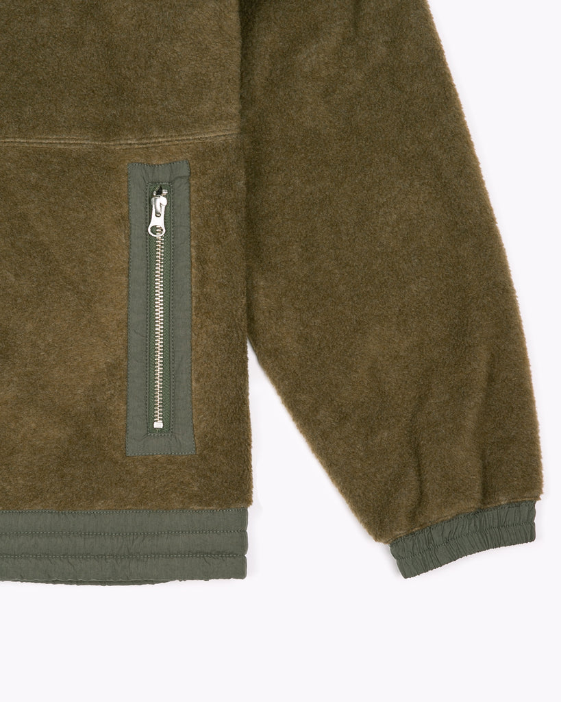 Mock Zip Fleece - Moss