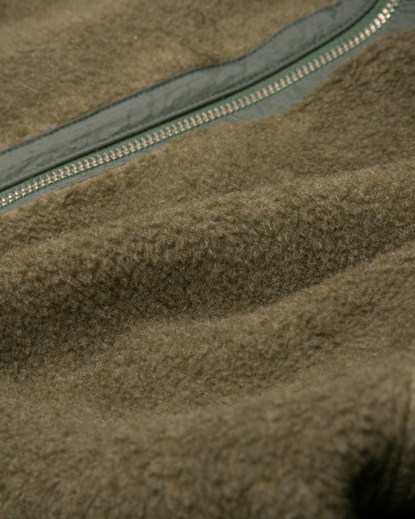 Mock Zip Fleece - Moss