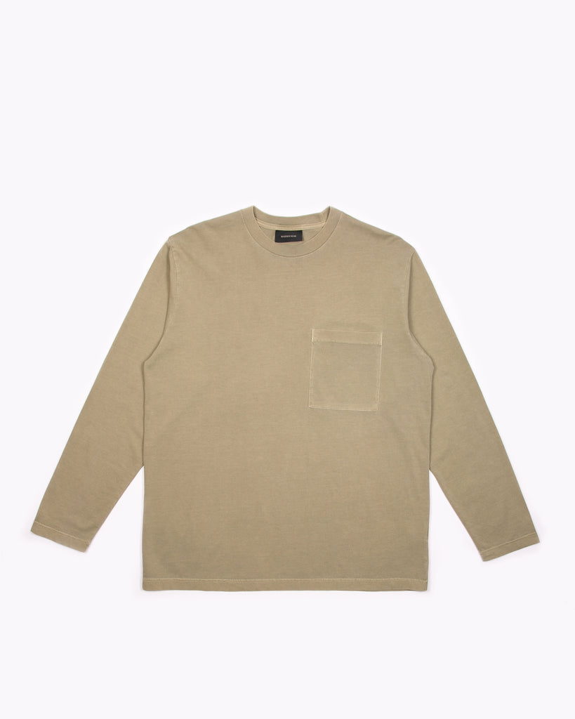 Natural Dyed Block LS Jersey - Lichen