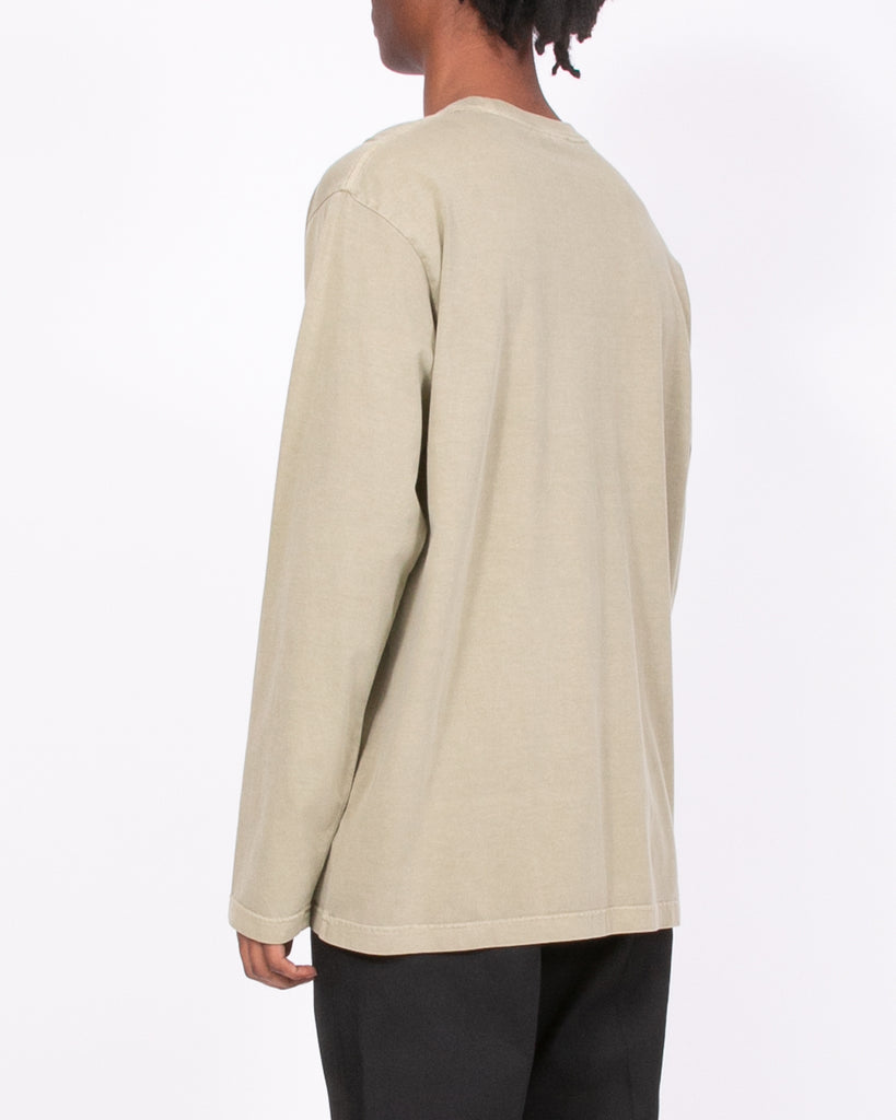 Natural Dyed Block LS Jersey - Lichen