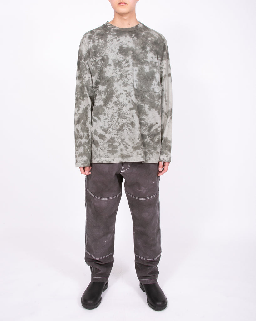 Natural Dyed Block LS Jersey - Smoke Mist