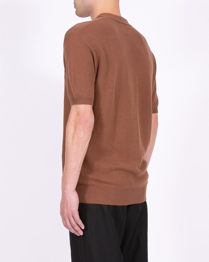 SS Knit Polo - Golden Brown - Maiden Noir