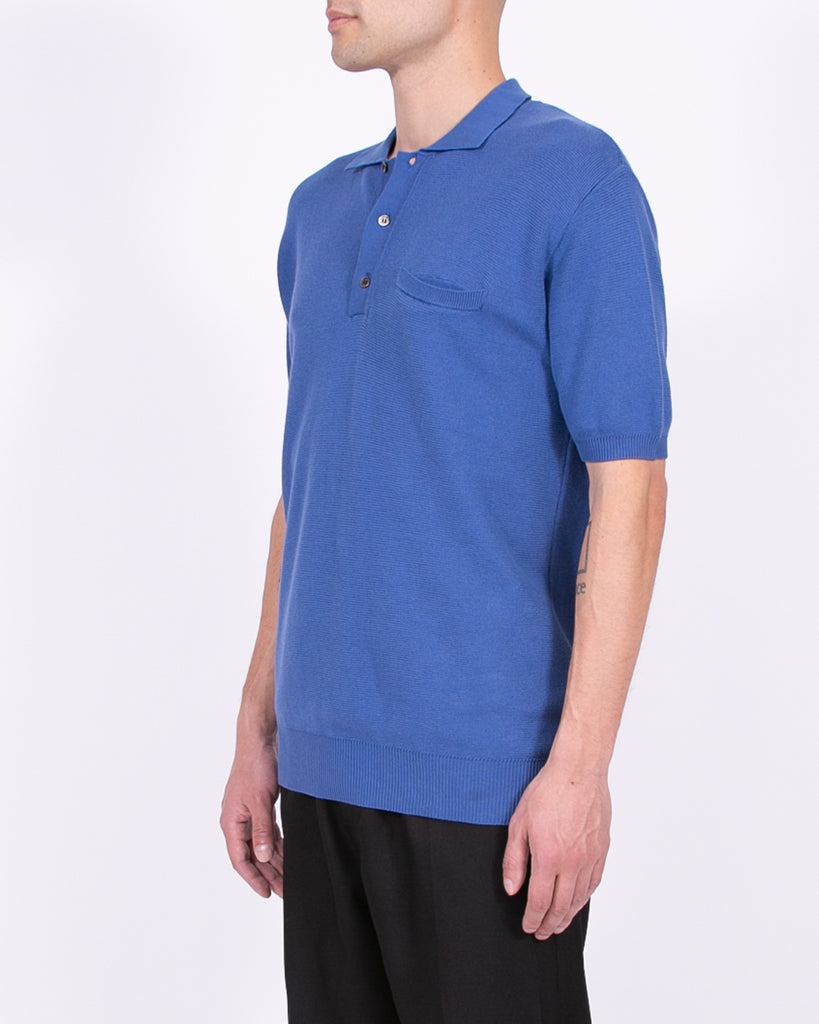 SS Knit Polo - Marine Blue - Maiden Noir