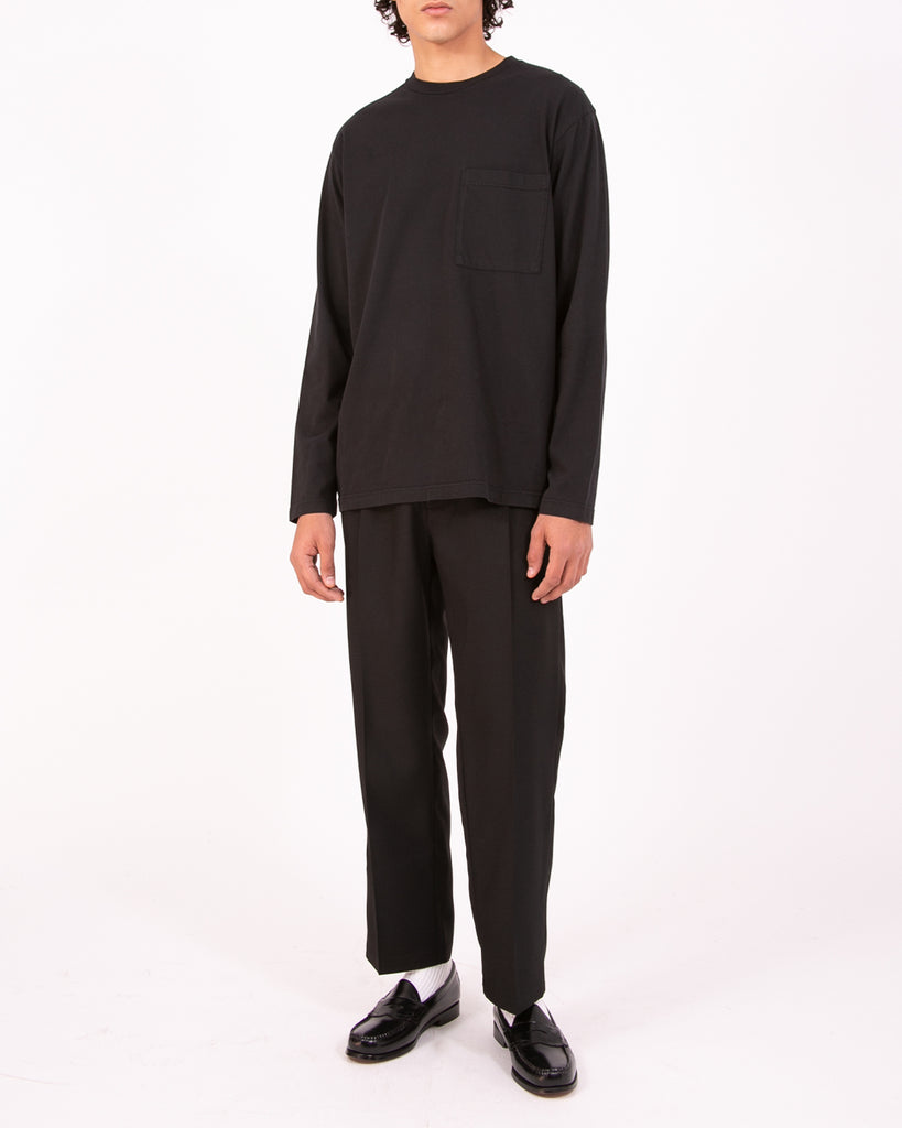 Natural Dyed Block LS Jersey - Black