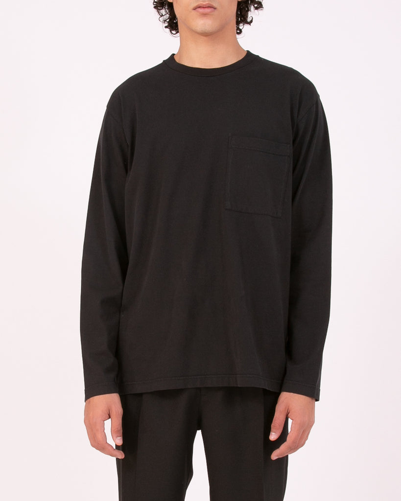 Natural Dyed Block LS Jersey - Black