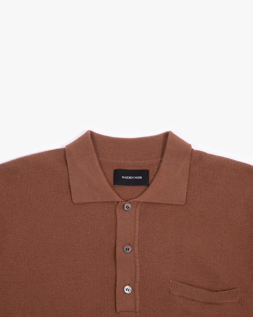 SS Knit Polo - Golden Brown - Maiden Noir