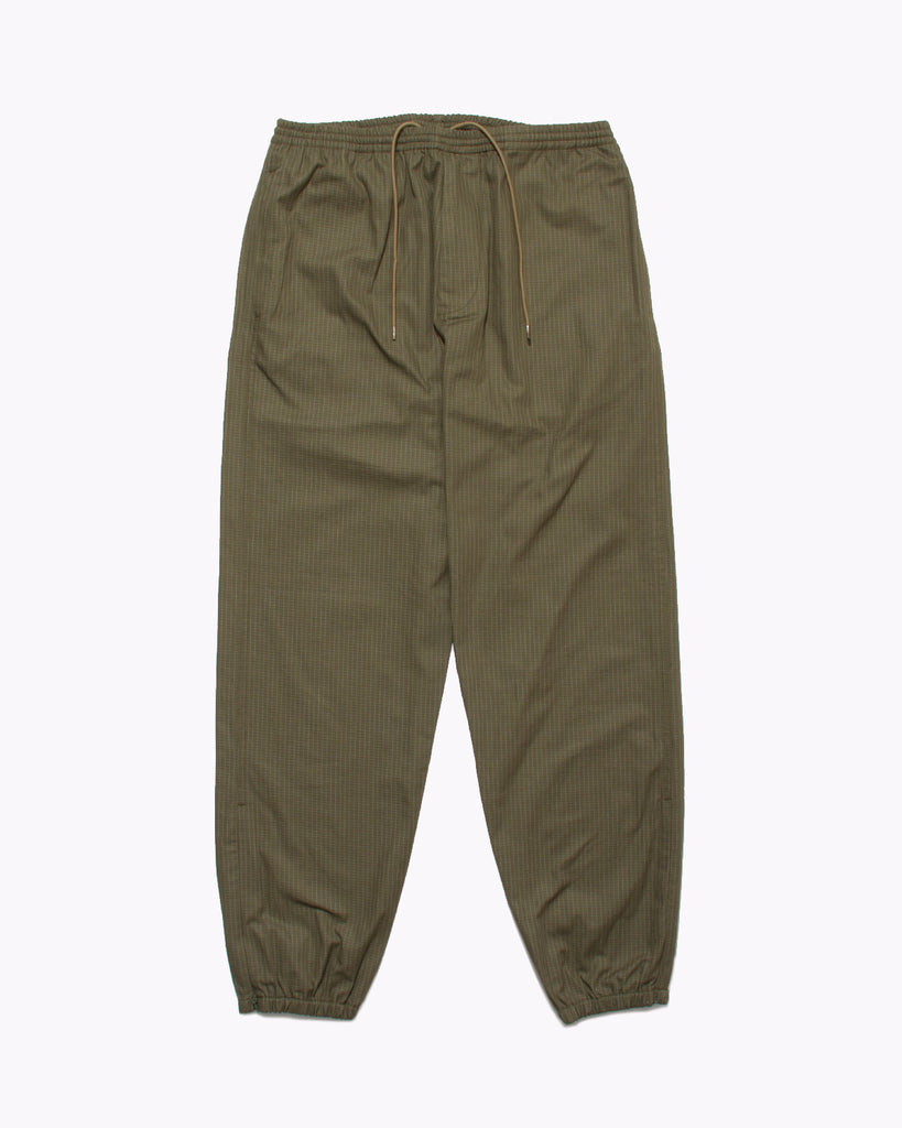 Elastic Track Trouser - Olive Grid