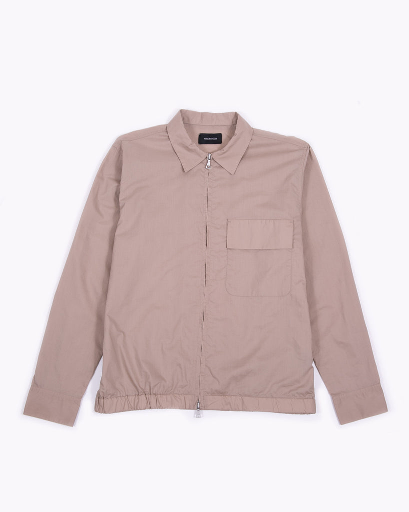 Typewriter Zip Shirt - Beige